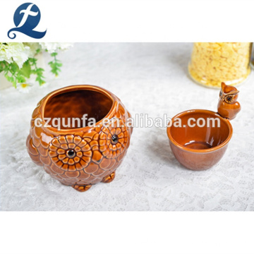 Decor Owl Shape Small Ceramic Flower Pot